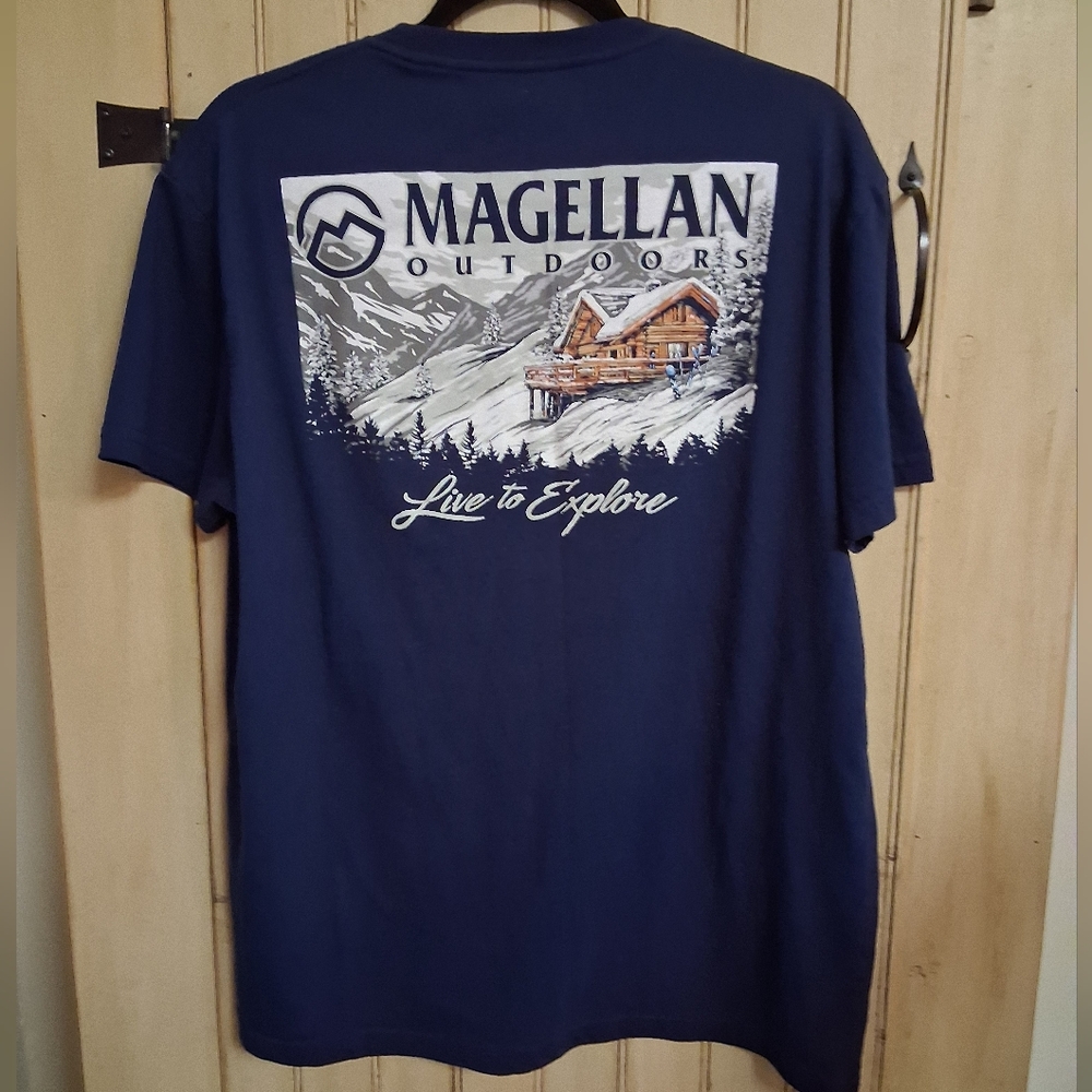 Magellan Outdoors Men's Navy Tee, Size XL, Short Sleeve - Picture 3 of 3